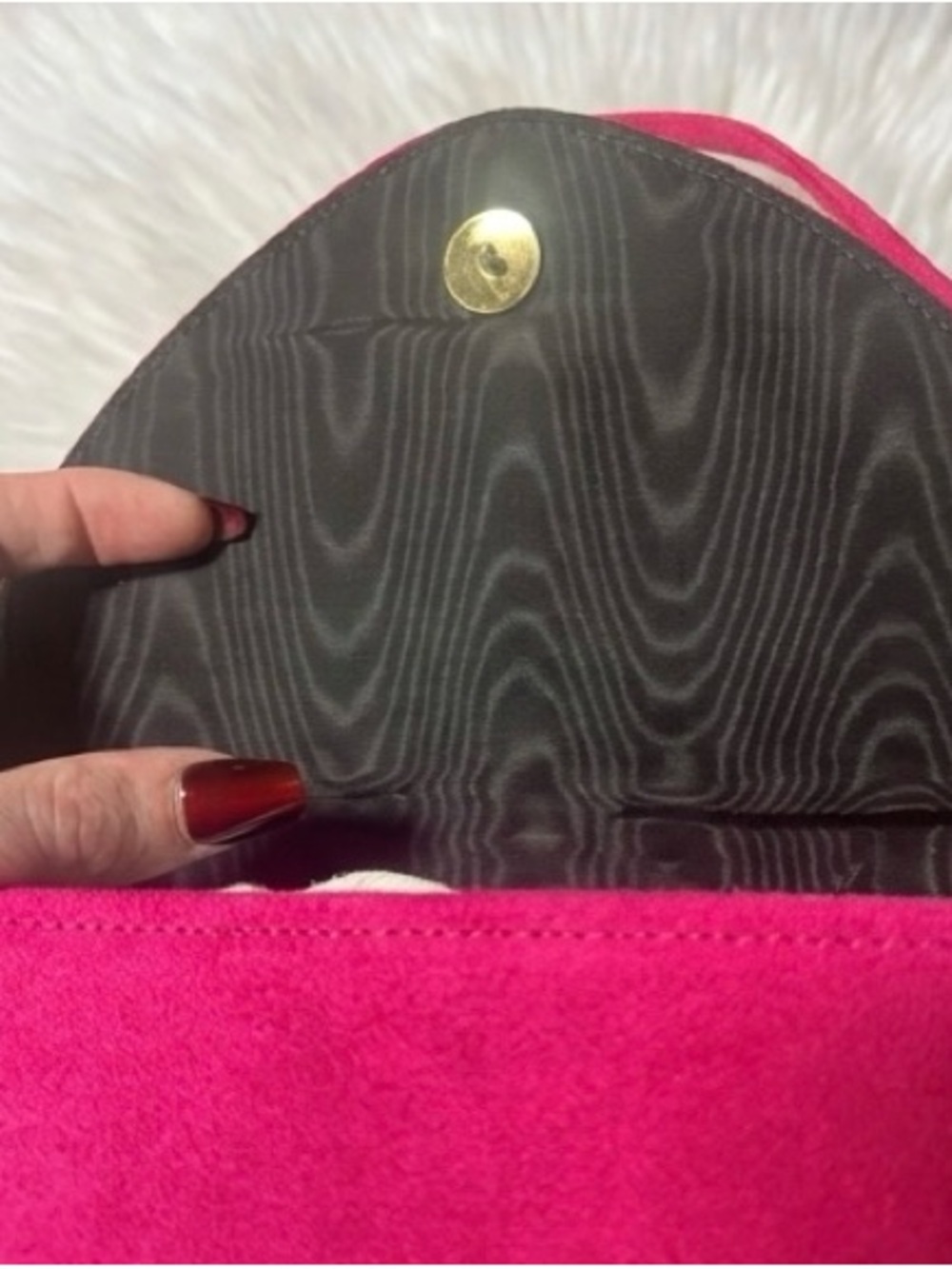 Vintage Pink Suede Shoulder Bag - Picture 6 of 14